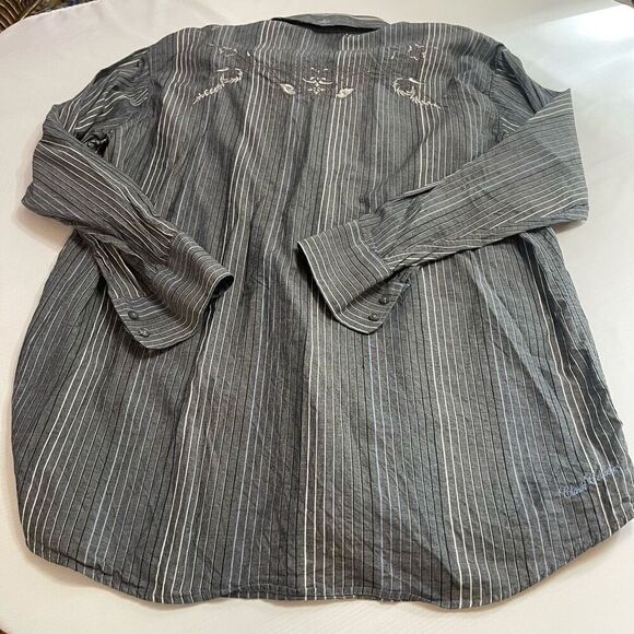 English Laundry Grey Stripe Long Sleeve Button Up Shirt Size 2XLT - Picture 6 of 8